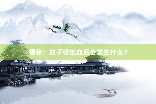 揭秘:蚊子吸饱血后会发生什么?